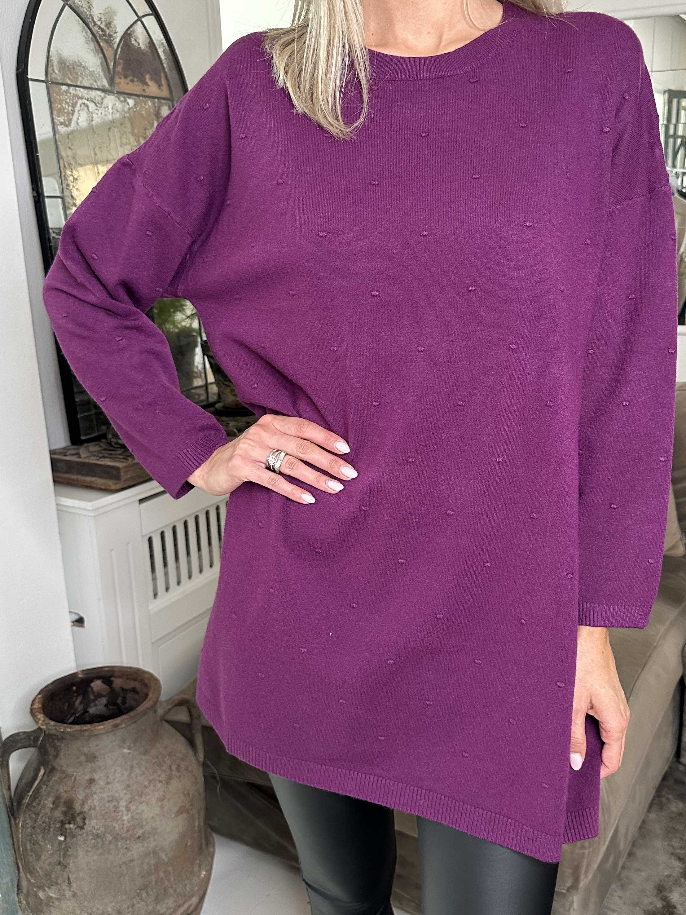 Zina - Tröja med prickiga detaljer i tyget